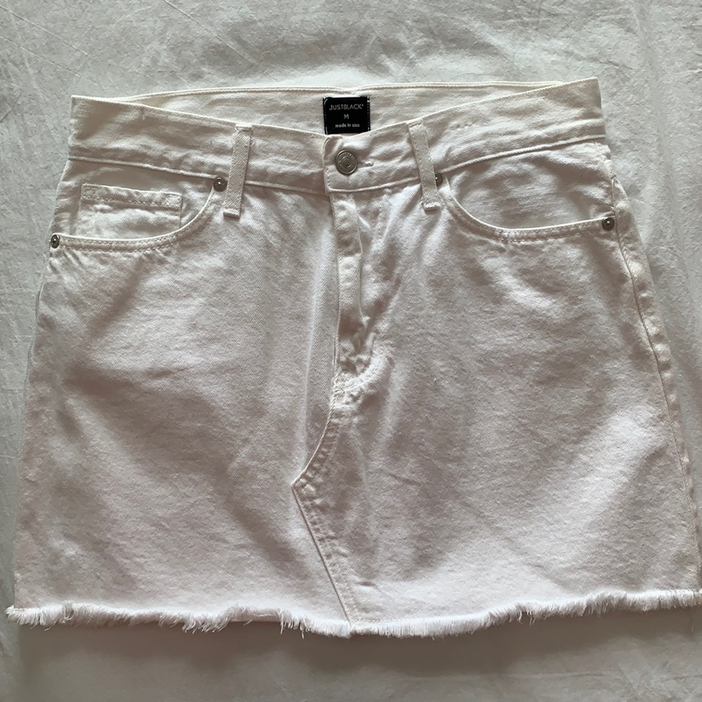 Just Black Denim White Jean Skirt